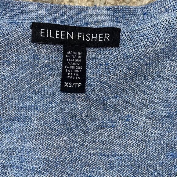Eileen Fisher Womens Oversized Linen Cardigan  Open Knit V Neck Button Down XS - Picture 7 of 12